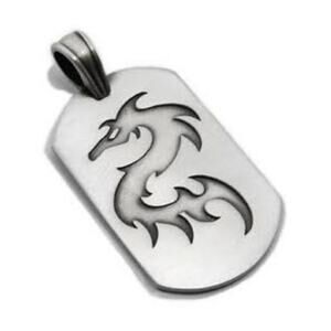 Nuwa Chinese Dragon Tattoo‎ Dogtag Pendant